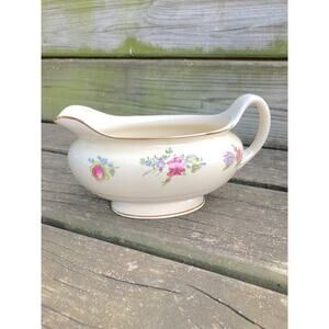 vintage Household Insitute floral Priscilla cream Gravy dish Boat dinnerware